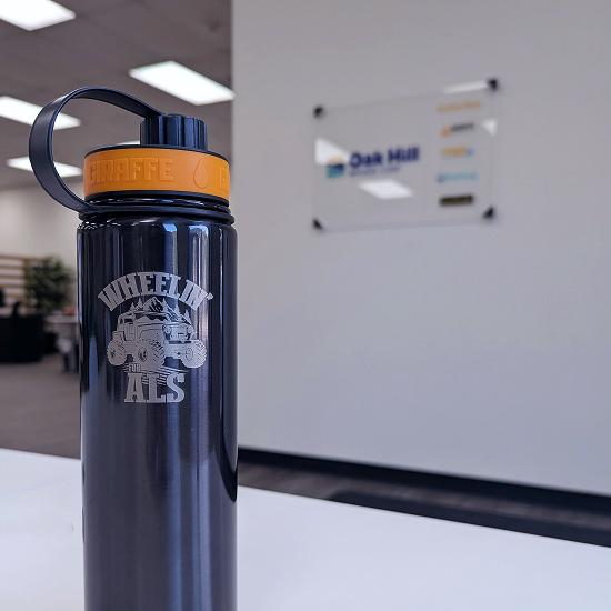 Custom Engraved Wheelin for ALS Stainless Steel Giraffe Bottle