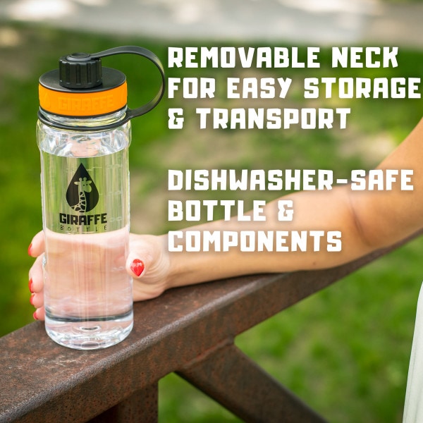 Giraffe Bottle Tower Hands Free Drinking Tritan with Bottle Holder